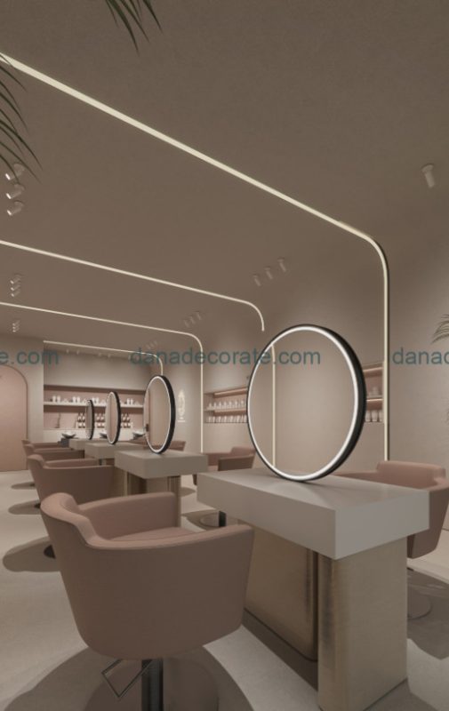 Thiết kế thi công nội thất cửa hàng tóc, nail, makeup tại Đà Nẵng