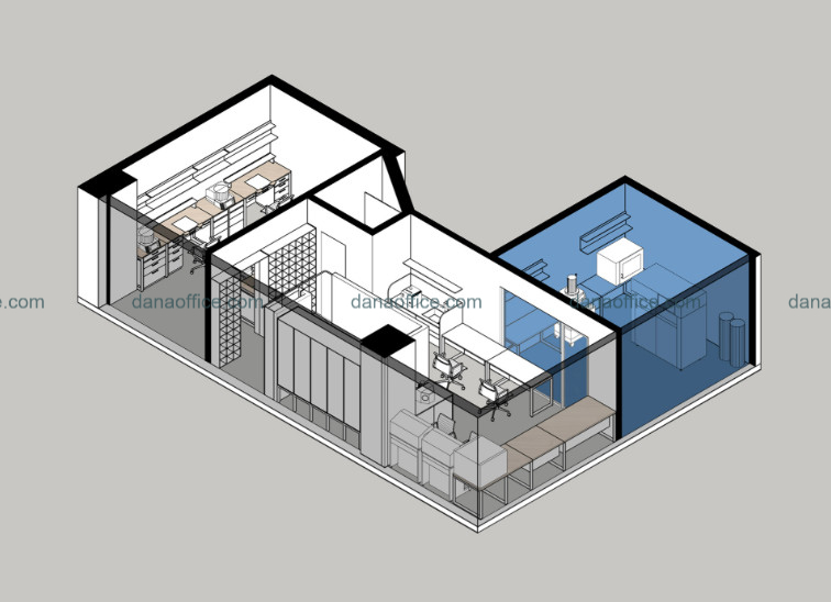 Bản thiết kế của Thiết Kế Dana văn phòng 70m2 mang phong cách hiện đại